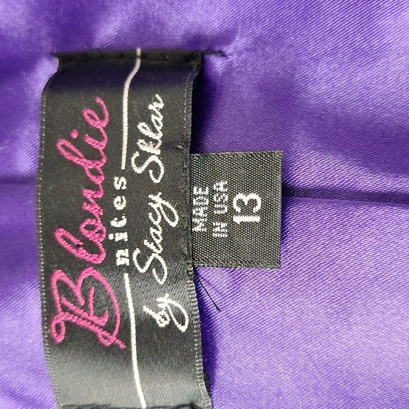 Blondie Nites Purple Silver Whimsigoth Witchy One Shoulder Dress Size 13 - Picture 13 of 15